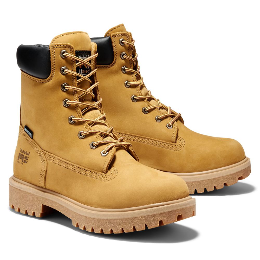 Timberland Pro Μποτακια Ανδρικα Καφε - Direct Attach 8\" Steel Toe - Greece 1509487-TA